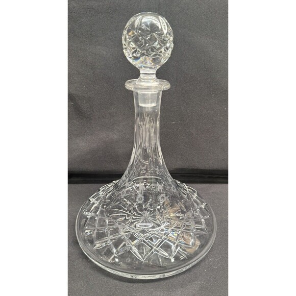 ROGASKA Crystal Clear Glass Liquor Decanter Etched Flowers Diamond Pattern 10.5” - Picture 1 of 15